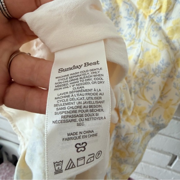 Aritzia Sunday Best Bustier midi dress Yellow Floral Midi Dress - Picture 10 of 13